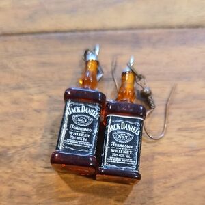Jack Daniel's Whiskey Bottle Earrings